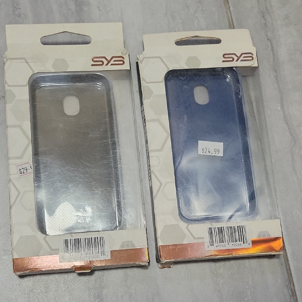 SYS Slimline Series Samsung Galazy K3 Achieve Black, silver,and Blue Phone Cases